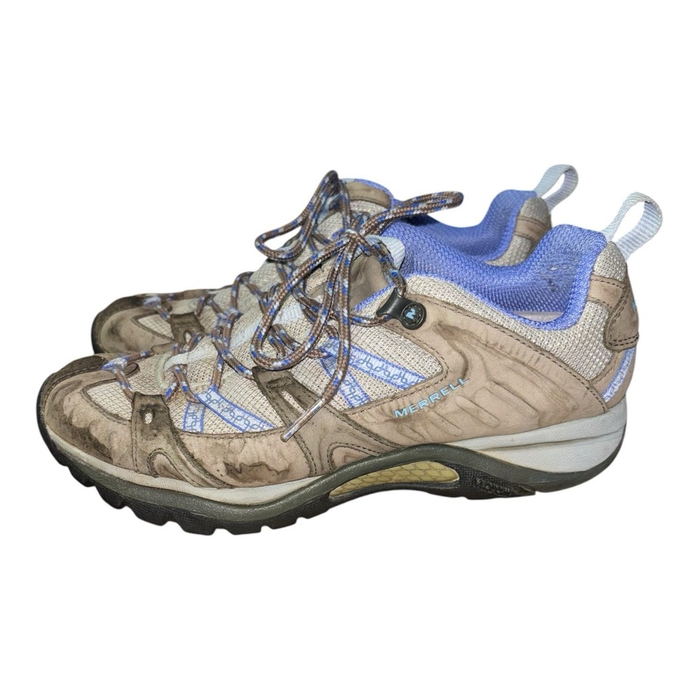 Merrell Siren‎ Sport Womens 7.5 Hiking Shoes Brown Periwinkle Blue Purple